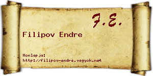 Filipov Endre névjegykártya