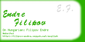 endre filipov business card